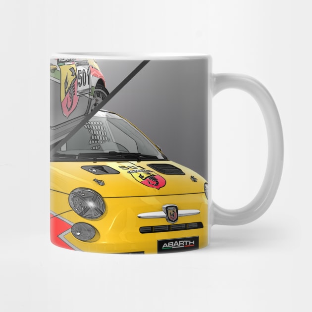 ABARTH 500 Yellow red white by PjesusArt